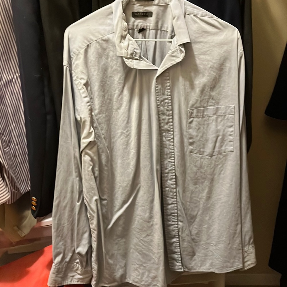 Van Huesen Button Down Top blue 17 1/2 34/35